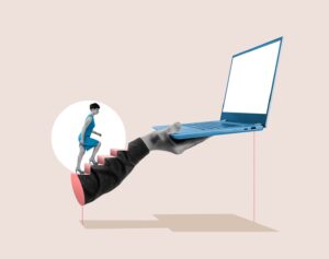 Climbing,The,Career,Ladder.,Digital,Technologies,And,Education.,Art,Collage.